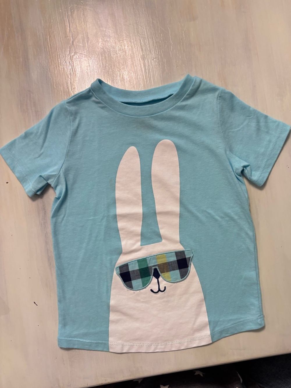 First Impressions Light Blue Bunny Sunglasses Tee Easter Size 3T